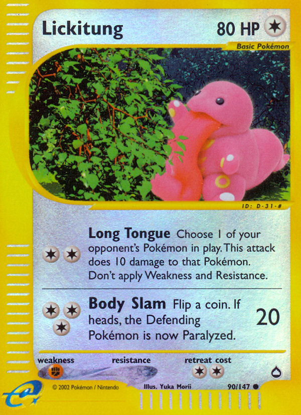 E-Series Aquapolis Lickitung #90/147 reverse holo